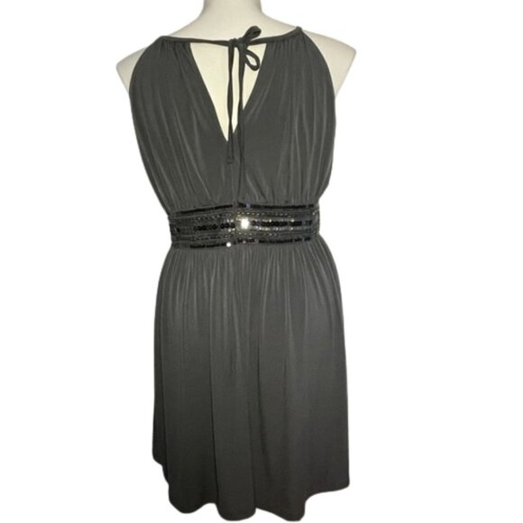 Gray dress with Sequined around Waist XLP Extra Large Petite - Picture 3 of 10